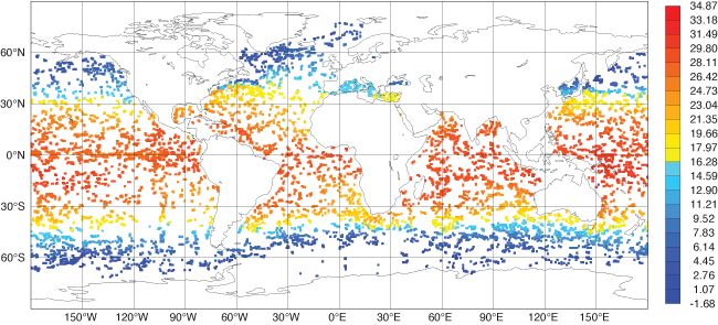 Argo ocean observation monitoring map