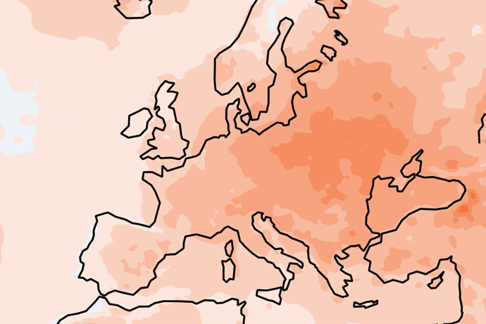 European State of the Climate 2019: temperature anomaly chart
