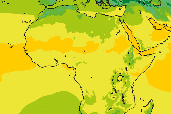 Crop showing model climate for Africa