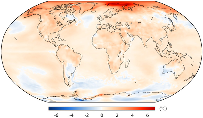 Global temperature anomalies 2016