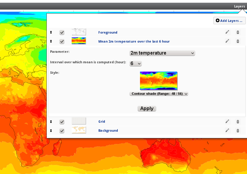 New mean temperature layers