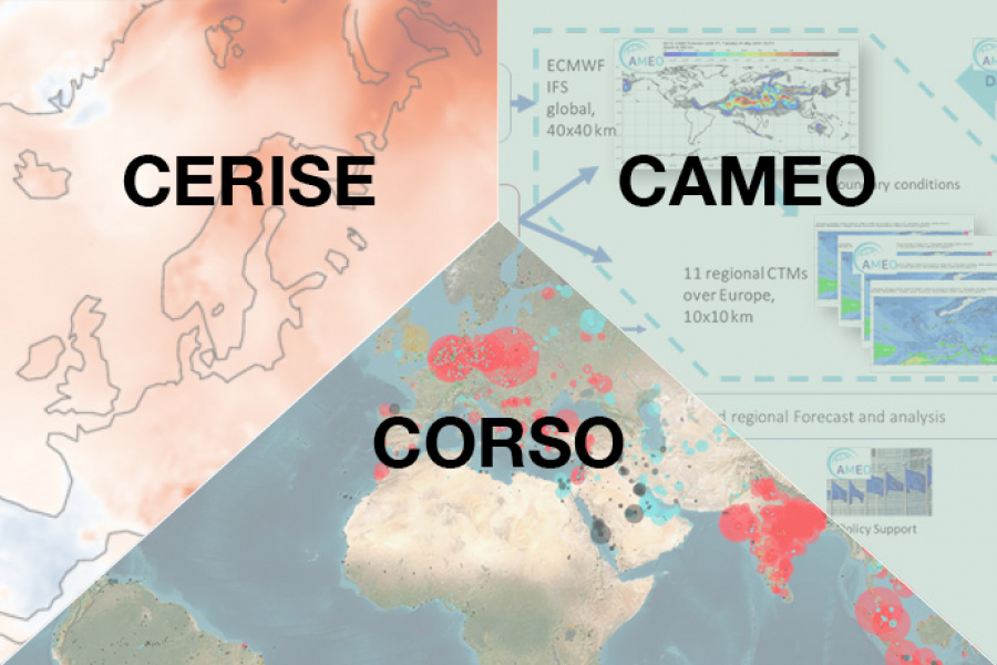 Copernicus projects CERISE, CAMEO and CORSO