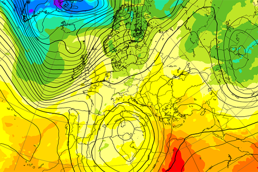 Excerpt from a medium-range high-resolution forecast for Europe