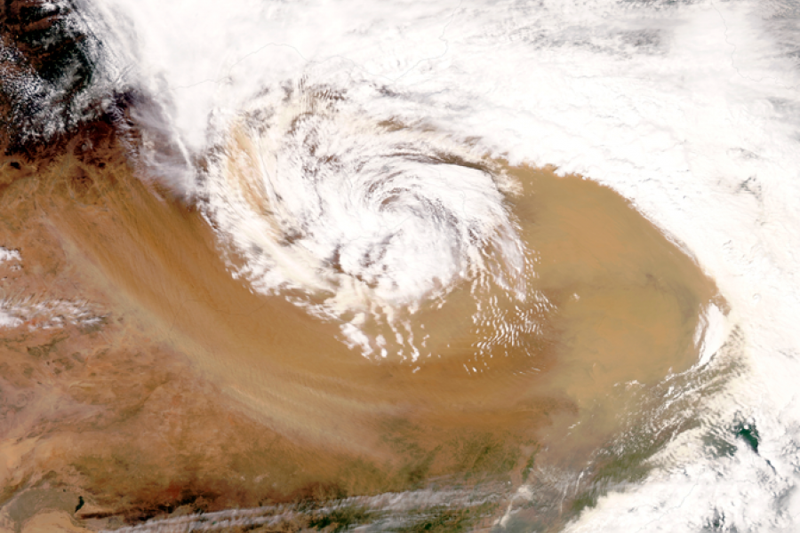 Dust storm over northern China