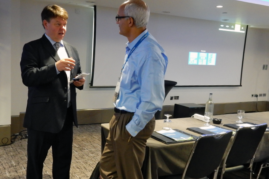 WMO Secretary-General Petteri Taalas (left) and the president and CEO of Cray, Peter Ungaro, at CUG 2016