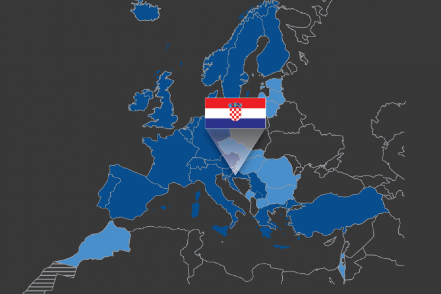 ECMWF membership map including Croatia