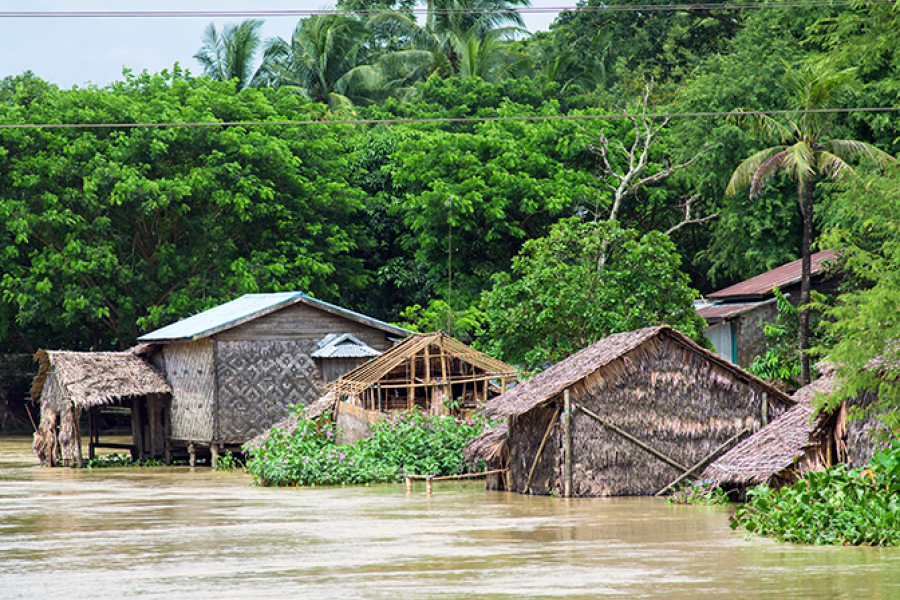 Monsoon flooding in Myanmar in 2015