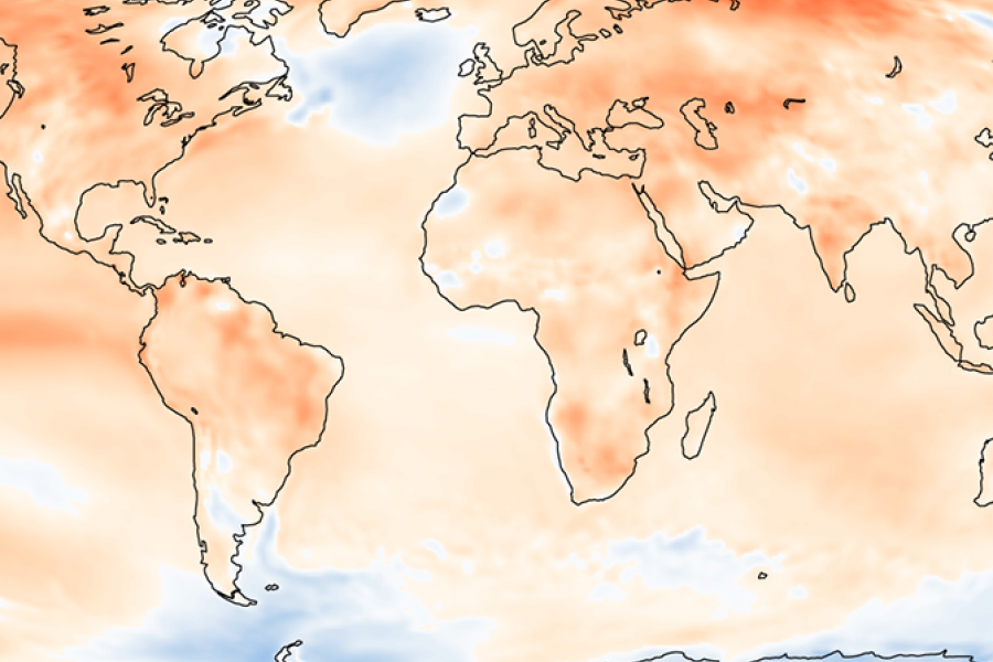Twelve-month temperature anomalies up to May 2016