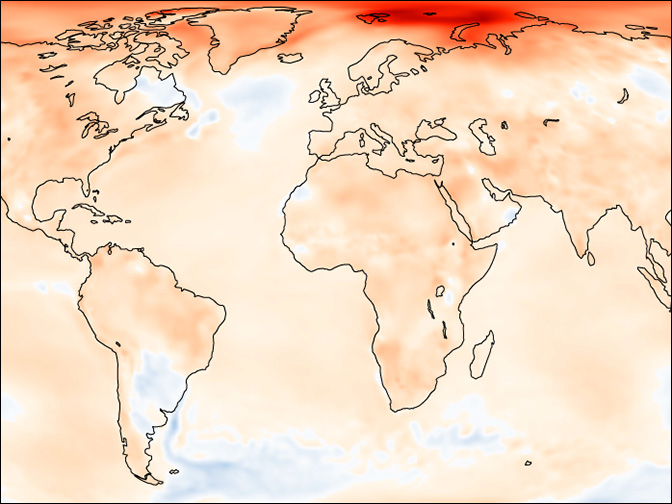 Global temperature anomalies 2016